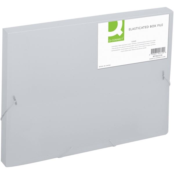 Ordnerbox A4 Connect Kunststoff mit Gummiband, transp. milchig