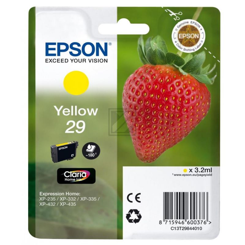 Original Epson C13T29844012 / 29 Tinte gelb