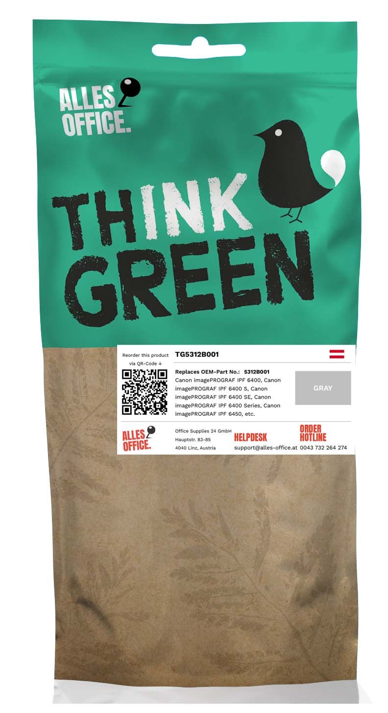 ThinkGreen Canon 5312B001 / PFI-206GY Tinte grau