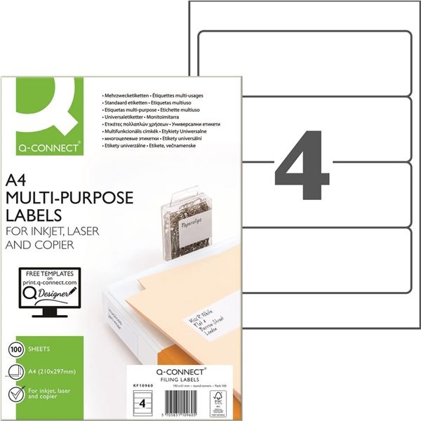 Q-Connect Binder-Etiketten-weiß,192x61mm,400Stück