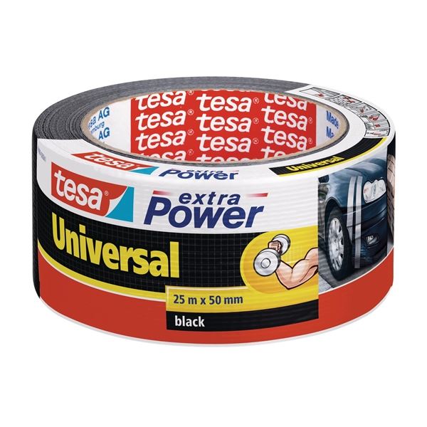 Tesa Textilband, universal, extra stark klebend, 50mm x 25 m, schwarz