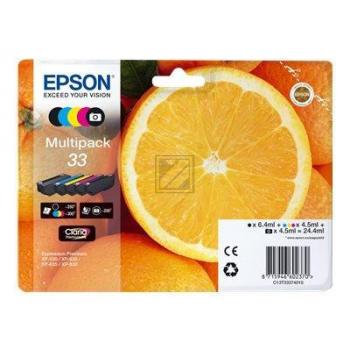 Original Epson C13T33374011 / 33 Tinte schwarz, cyan, magenta, schwarz foto, gelb - 5 Stück