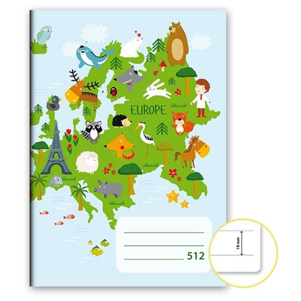 Notizbuch Nr. 512, A5, 10 Blatt, Strich 16 mm