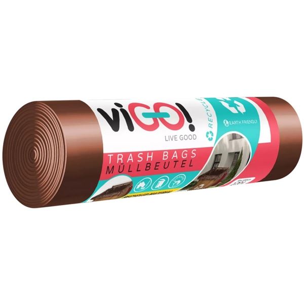 Abfallsortierbeutel, 40 mi, 120 l, 8 Stück, braun