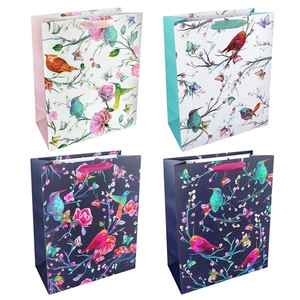 Geschenktüte - 18 x 23 cm, Vögel, 1 Stück