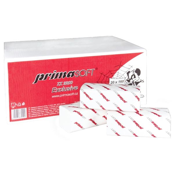 Falthandtücher Primasoft 2-lagig,weiß,3200Stück