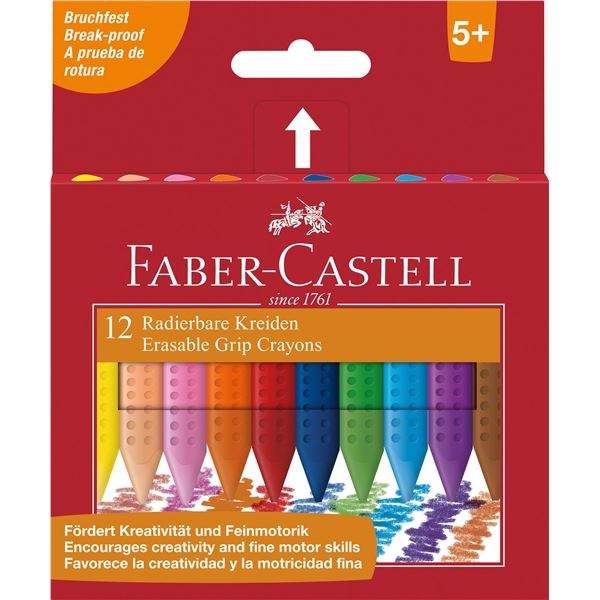Faber-Castell Grip Wachsmalstifte, Kunststoff, 12 Stück