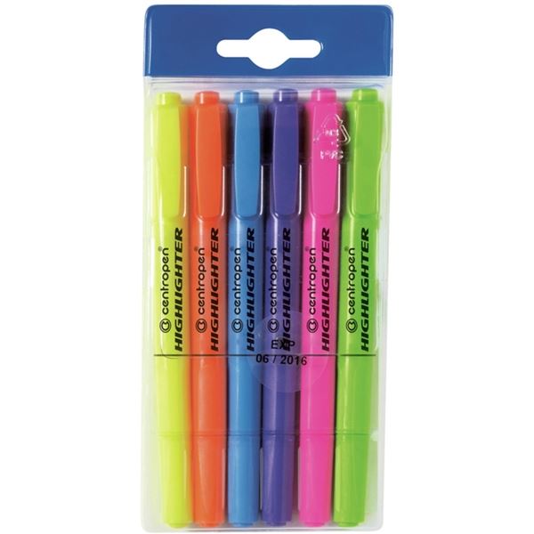 Textmarker Centropen 8722, 1 -4 mm, 6er Set Farben