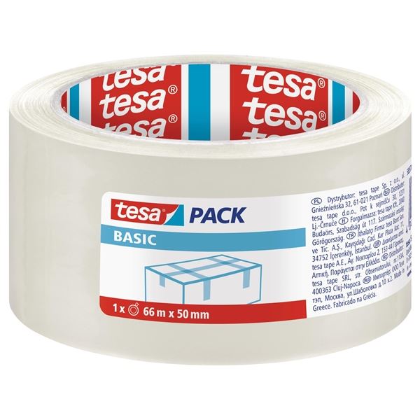 Tesa® BASIC Verpackungsband, 50 mm x 66 m, transparent