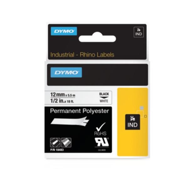 Rhino-Polyesterband, 12 mm, schwarz/weiß