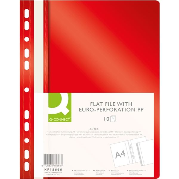 Kunststoff-Hängemappen Q-Connect,A4,rot,10 Stück