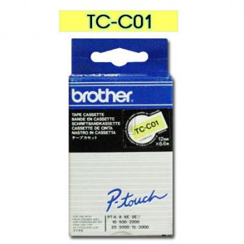 Brother Gloss Laminated Labelling Tape - 12mm, Black/Signal Yellow