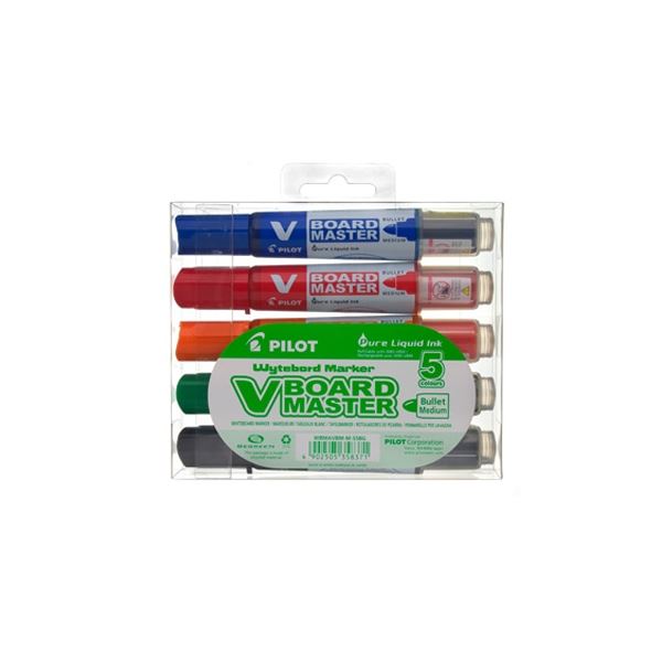 Marker Pilot V Board Master, Satz mit 5 Farben