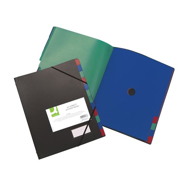 Sortierbuch Q-Connect-A4,12 Fächer,schwarz,1Stück
