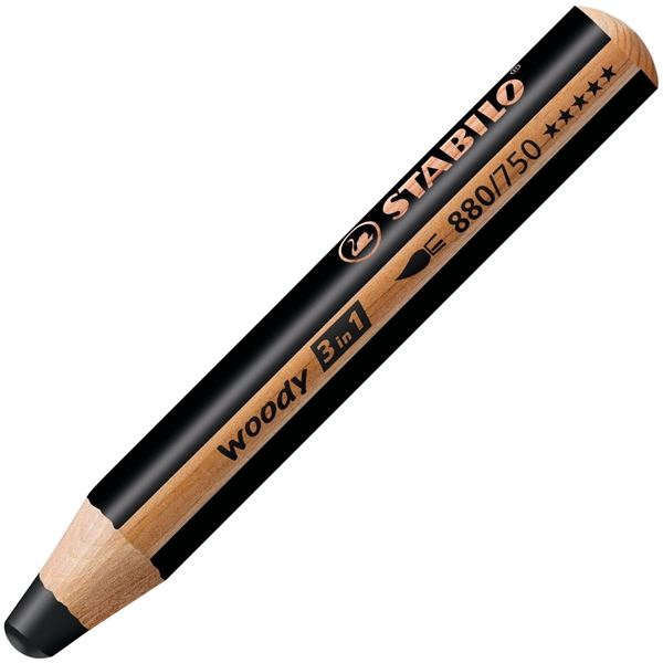 Stabilo Woody Buntstift 3in1, schwarz, 5 Stück