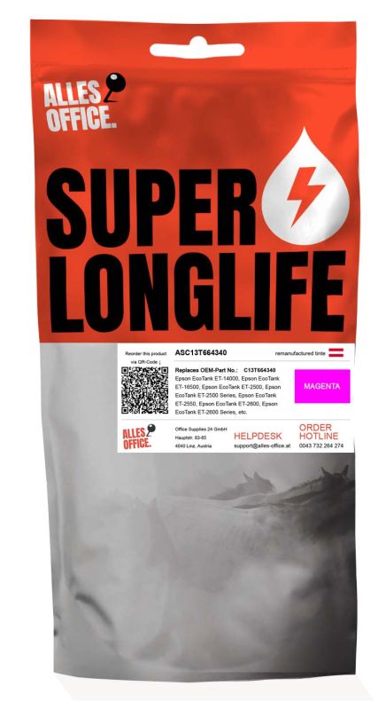 Superlonglife Epson C13T664340 / 664 Tinte magenta