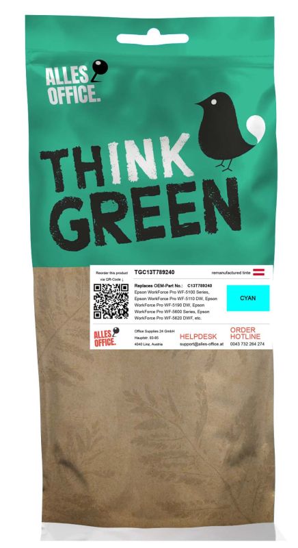 ThinkGreen Epson C13T789240 / T7892 Tinte cyan