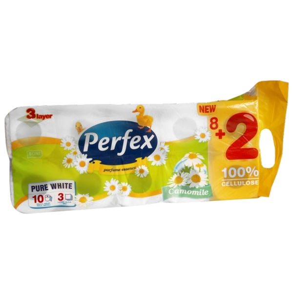 Toilettenpapier Perfex - 3-lagig, Kamille, 10 Rollen