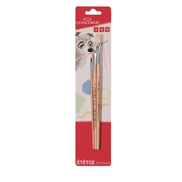 Pinselset Concorde Natural flach 3tlg, Blister