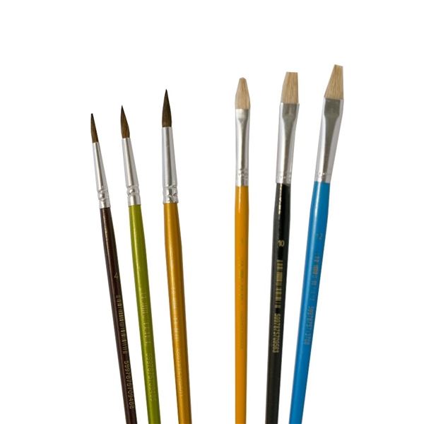 Pinsel, rund und flach Set